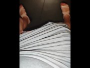 Preview 1 of Hairy girl Pissing in the Public Toilet in a Mall