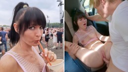 Девушку с фестиваля жестко трахнули в автофургоне!! Двойная Сперма В Огромную Сквиртующую Киску