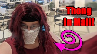 Trans usa tanga como máscara facial en un centro comercial público!