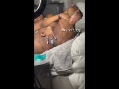 Sexy Ebony Creams and Squirts Making Messes