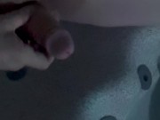Preview 1 of Hot Tub Solo Cum Shot - Sure Makes a Mess