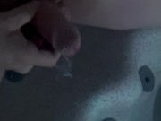 Preview 6 of Hot Tub Solo Cum Shot - Sure Makes a Mess