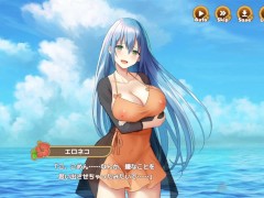 【#07 ハーレム島へようこそ！(体験版)実況】チヨの爆乳おっぱい揉んでセルフパイズリからの胸射、さらに顔射してしまい・・・(巨乳ハーレムシミュレーション同人エロゲー) - Screenshot 10 of 16 - Hentai Game