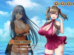 【#07 ハーレム島へようこそ！(体験版)実況】チヨの爆乳おっぱい揉んでセルフパイズリからの胸射、さらに顔射してしまい・・・(巨乳ハーレムシミュレーション同人エロゲー) - Screenshot 11 of 16 - Hentai Bigtits