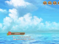 【#07 ハーレム島へようこそ！(体験版)実況】チヨの爆乳おっぱい揉んでセルフパイズリからの胸射、さらに顔射してしまい・・・(巨乳ハーレムシミュレーション同人エロゲー)