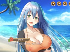 【#07 ハーレム島へようこそ！(体験版)実況】チヨの爆乳おっぱい揉んでセルフパイズリからの胸射、さらに顔射してしまい・・・(巨乳ハーレムシミュレーション同人エロゲー) - Screenshot 16 of 16 - Hentai Bigtits