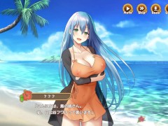 【#07 ハーレム島へようこそ！(体験版)実況】チヨの爆乳おっぱい揉んでセルフパイズリからの胸射、さらに顔射してしまい・・・(巨乳ハーレムシミュレーション同人エロゲー) - Screenshot 8 of 16 - Bigtits Hentai