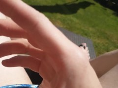 Chubby Topless Garden Wank