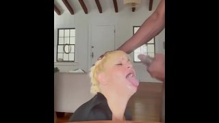 Stepmother Gives Sloppy Kisses And Gets A Facial