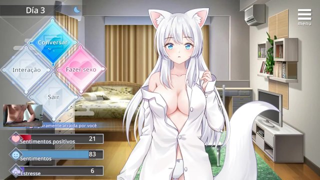 Living together with Fox Demon - Big breasts foxgirl being fucked by horny catgirl lesbian hentai