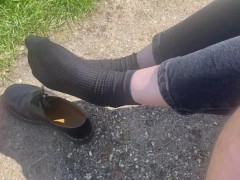 Dangling in my black socks and doc martens at the park