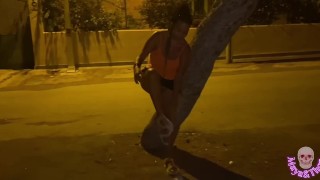 HOT GIRL WITH PLAITS ON DILDOS STREET HARD FUCK WITH A CREAMPIE
