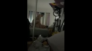 Fucking her hard while her husband at work.