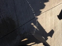 Taking a piss at a truck stop