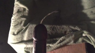 Pissing thru a dildo on my fucking machine