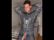 Preview 3 of Spiderman boy gym cum without hands, onlyfans guy
