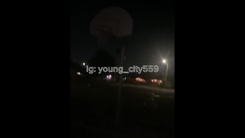 Sloppy blowjob at the basketball court