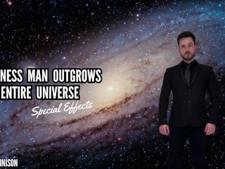 Giant Growth - Business Man Outgrows the Entire Universe