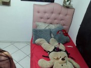 Preview 4 of Hot College Girl Has A Fetish And Is Fucking Her Teddy Bear With Strapon