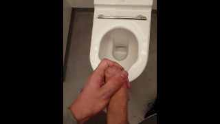 *SLOW MOTION* Huge Cock Shooting His Big Load At The Airport Public Toilet