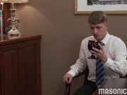 Preview 2 of MasonicBoys Blond twink is seduced and fucked by sexy DILF