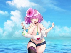 【#09 ハーレム島へようこそ！(体験版)実況】チヨの爆乳おっぱい揉みながら正常位セックスで大量中出ししてしまい・・・(巨乳ハーレムシミュレーション同人エロゲー) - Screenshot 10 of 16 - Bigtits Hentai