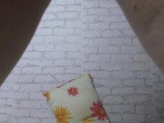 My busty wife with a hairy pussy again taking big creampie inside her cunt in ovulation day