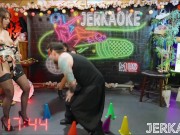 Preview 5 of Jerkaoke- Ninja Course Gets Naughty- Explosive Threesome