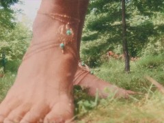 Barefoot showing off my feet outside