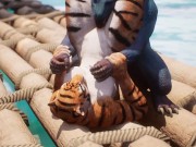 Preview 4 of Furry Tiggress Takes Yiff Lizard Double Cock in all Holes 3D Hentai PoV Animation