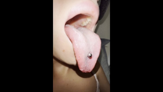 Lila&#x27;s white morning long tongue with piercing