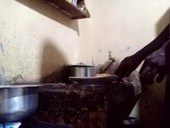 Black dick fucking teacher while cooking🍆💦🍑