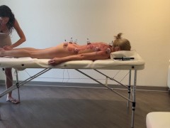 Skinny babe Natalie massages naked me