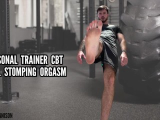 Personal Trainer CBT Ball Stomping Orgasm