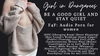 F4F | ASMR Audio porno para mujeres | Sé una buena chica y quédate callada para mí | Follada pública furtiva