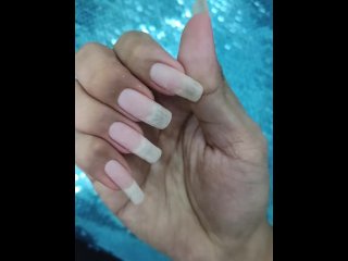 Before and After True Long Nails Of Mistress.