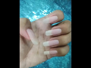 Before and after True Long Nails of Mistress.