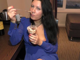 cum drinking, cum eating, russian, 40 year old mom
