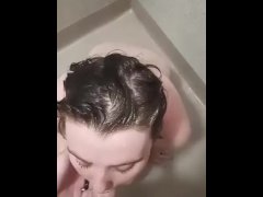 Sucking My Husband's Dick In The Shower
