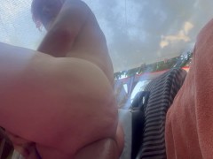 Butt Spreading on the Balcony