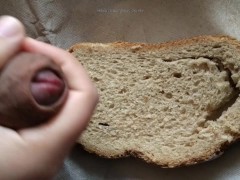 Hot cum on food bread handjob alone starbucks restaurant