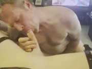 Preview 6 of Hot daddy sucks and deep throats sexy, twinky hubby's big, pretty cock...anyone else want a taste?