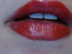 Lipstick Smeared on Latex Gloves