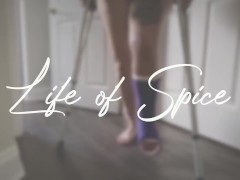 NAKED CRUTCHING WITH CAST