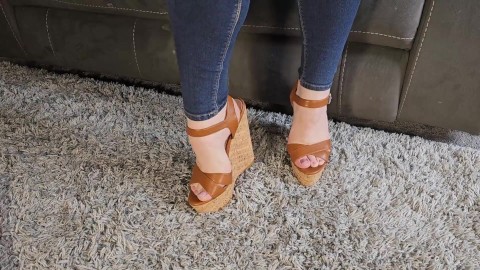 My cork wedges beg you to cover them in cum for me.