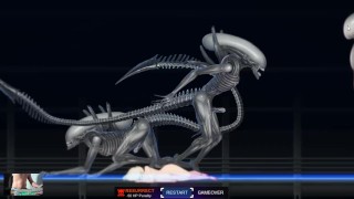 AlienQuest-EVE - Esses dois aliens fizeram algo intenso com essa loirinha peituda
