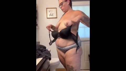 BBW stepmom MILF get ready with me after my shower your POV