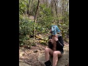 Preview 2 of Masturbating near a busy public trail and cumming so hard