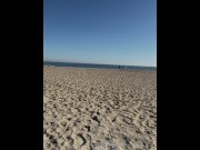 Preview 6 of Pussy fingered by stranger at public beach.  Public masturbation orgasm kink