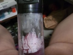 Fat Man Small Penis using pump